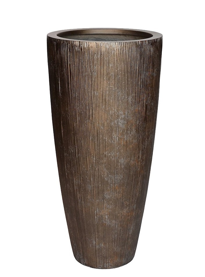 Java Bloempot - Luxe Dark Rustic Fiberstone Plantenbak - Vase The World