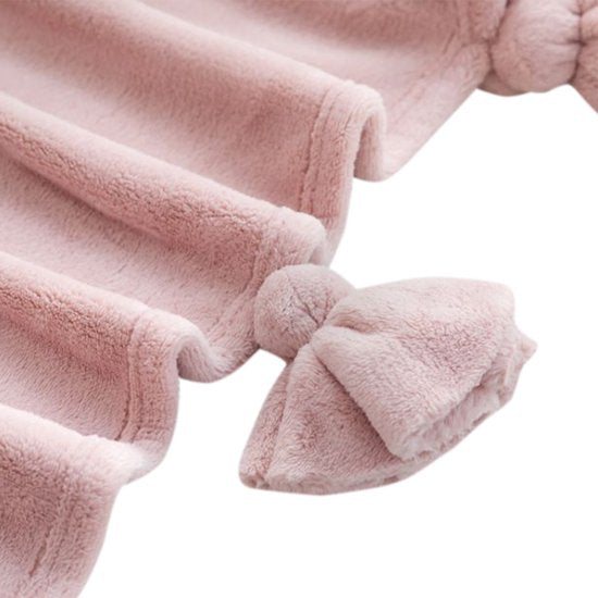 Milky Powder Pluche Deken Met Kwast Vintage roze