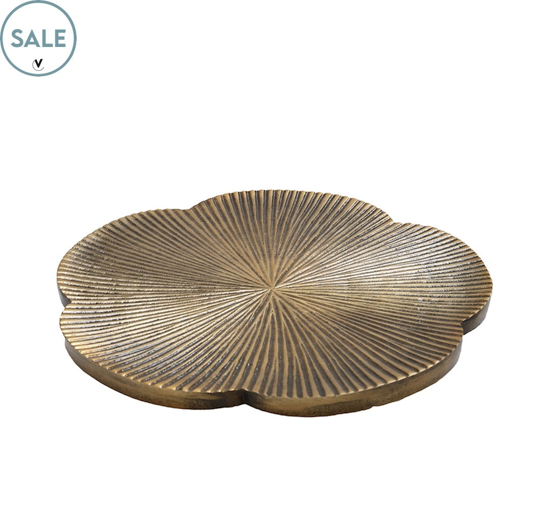 SALE! Dienblad Santa Cruz aged brass Ø35 x H35 cm (Aged Brass Ø35 x H35 cm)