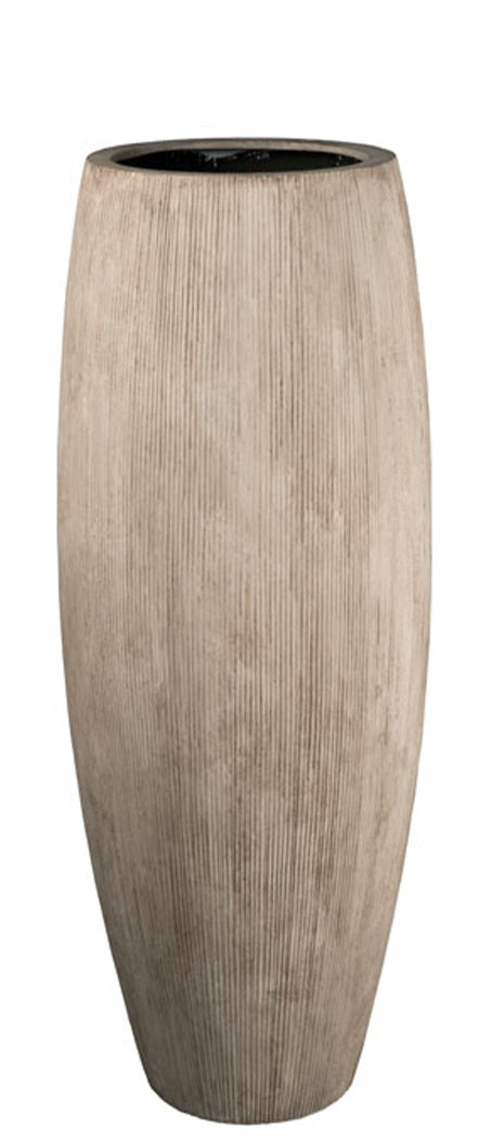 Pot Surabaya S stripe beige Ø30 x H80 cm
