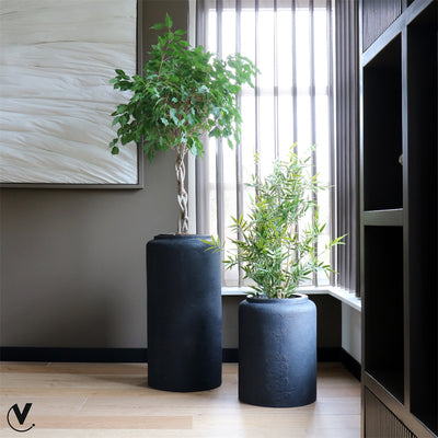 Pot Horsens rough S Ø37 x H50 cm Black 2