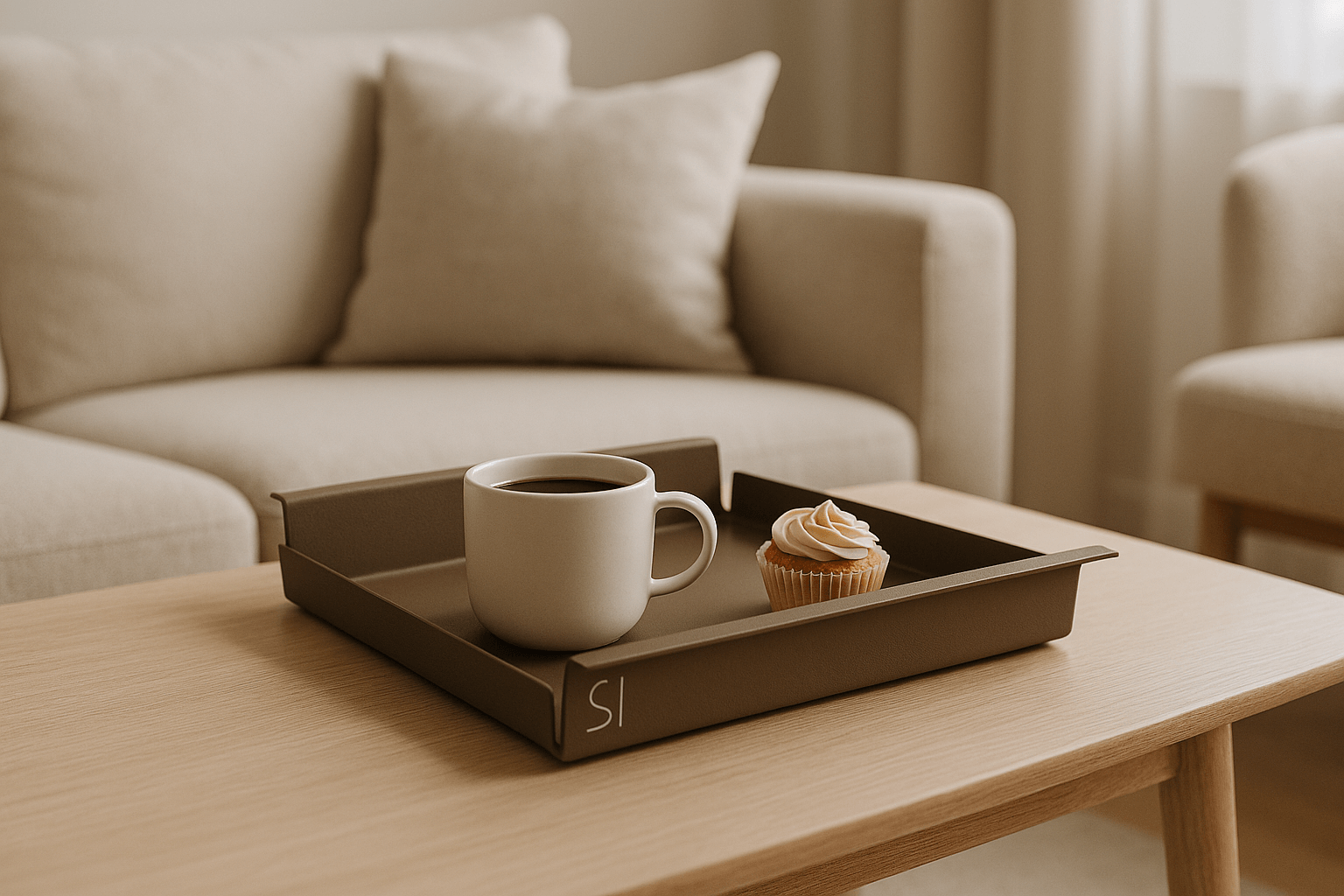 flip tray - dienblad small bruin
