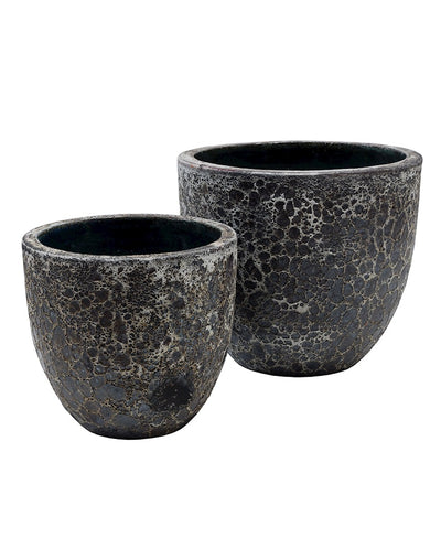 Pot Laki 2 stuks Ø36/35 x H34/25 cm Relic Black 1