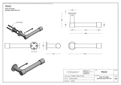 Reserve Toiletrolhouder by Piet Boon PB202 mat roestvast staal