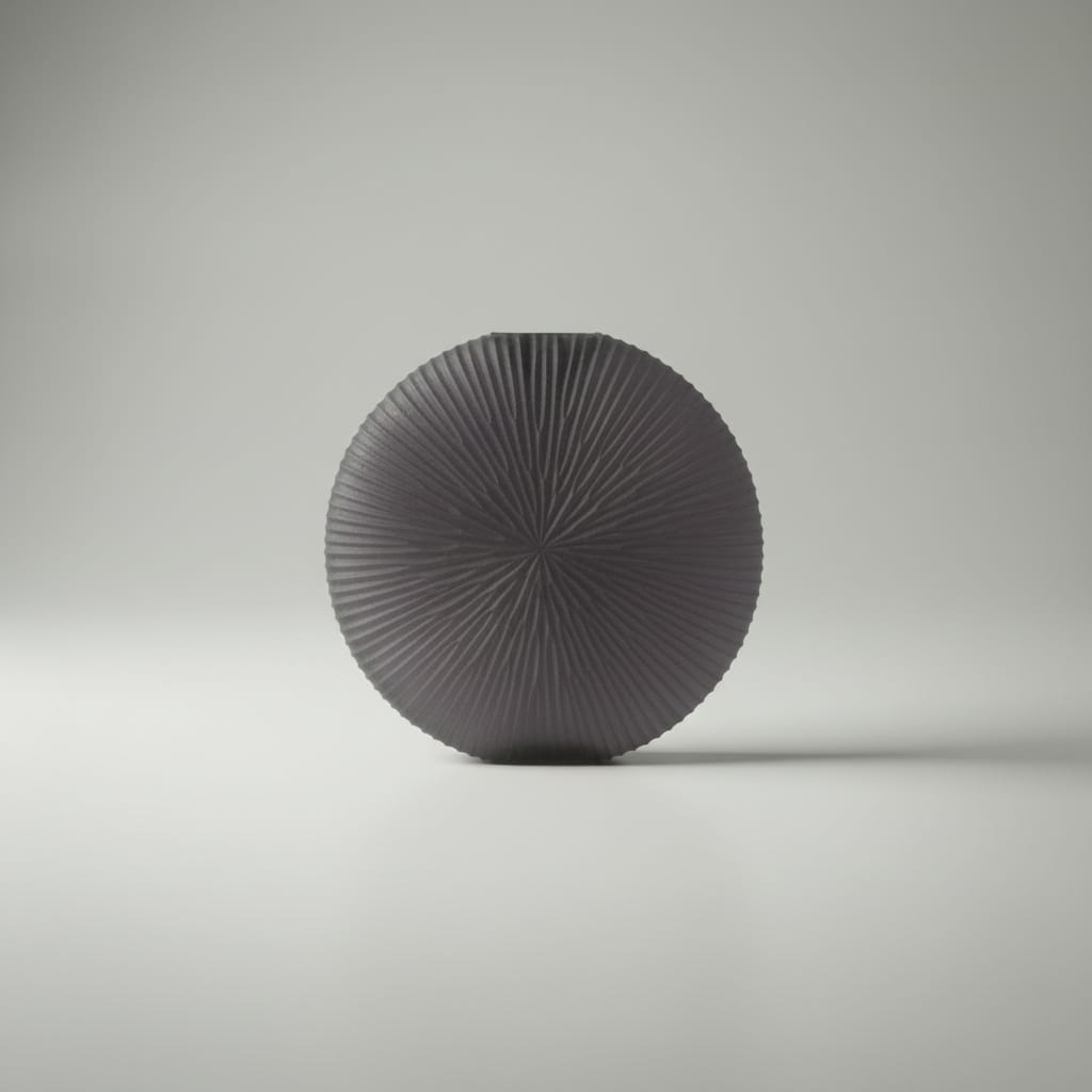 Vaas Riva – ronde design vaas met geribbelde textuur
