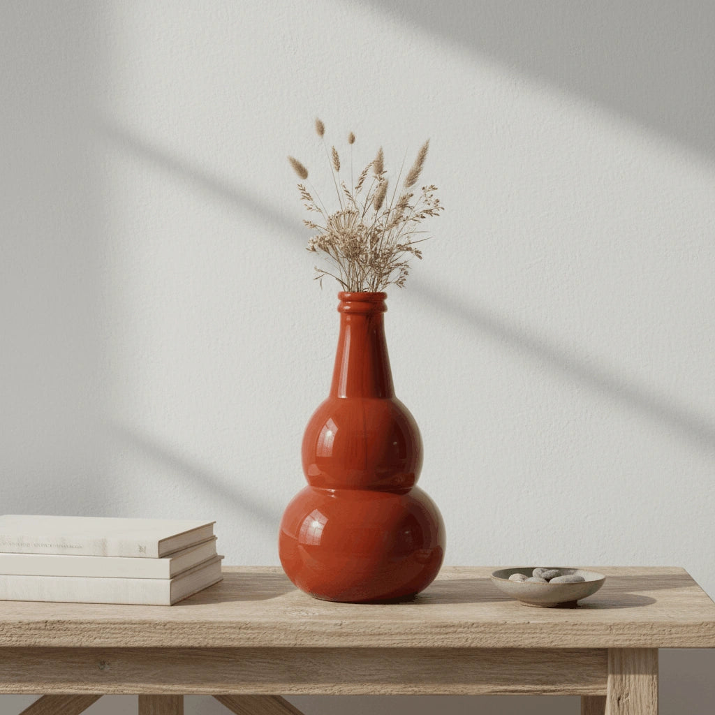 Vaas Rosso – sculpturale design vaas van rood glas