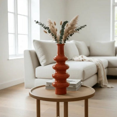 Vaas Luma – sculpturale designer vaas Rood