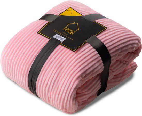 XL Deken Corduroy Rib Roze