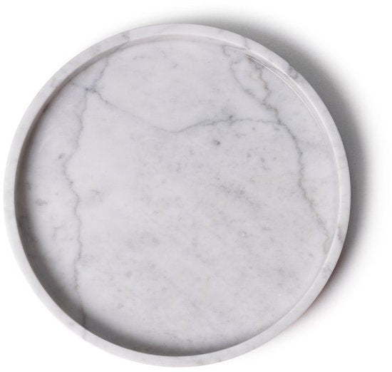 Marmer dienblad rond Wit