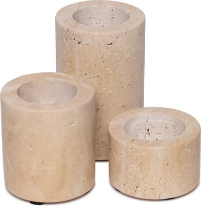 Travertine Waxinelichthouder - rond Default