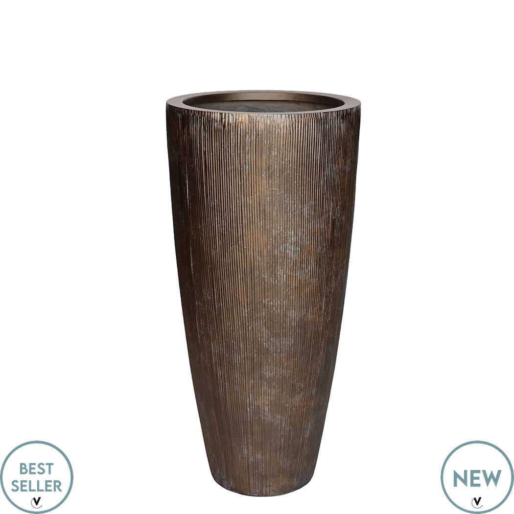 Pot Java S stripe dark rustic Ø38 x H80 cm (Dark rustic Ø38 x H80 cm)
