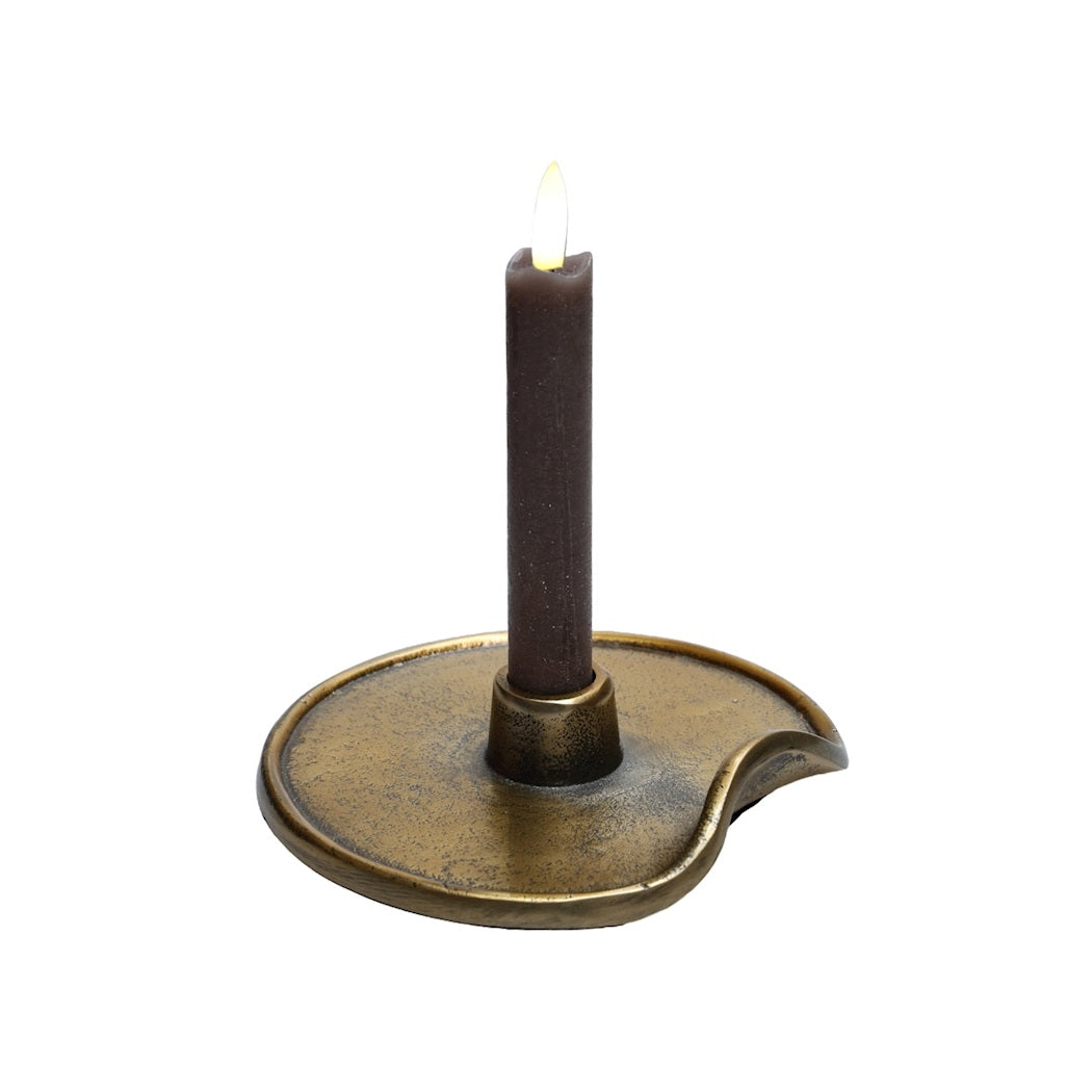 Kaarshouder Alsina S aged brass Ø15 x H3 cm (Aged Brass Ø15 x H3 cm)
