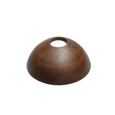 Kaarshouder Aspen M walnut Ø15 x H6 cm (Walnut Ø15 x H6 cm)