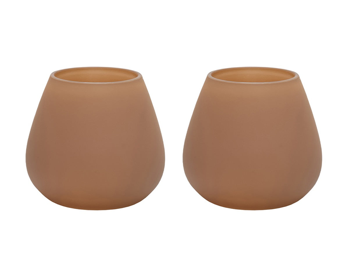Kaarshouder Tasman XS matte sand Ø12,5 x H11,5 cm 2 stuks (Matte Sand Ø12)