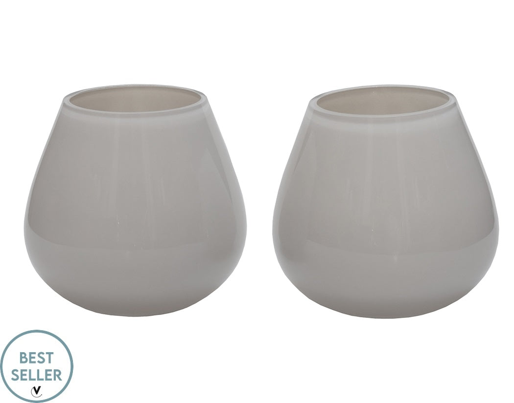 Kaarshouder Tasman XS ivory Ø12,5 x H11,5 cm 2 stuks - Verwachte binnenkomst eind April (Ivory Ø12)