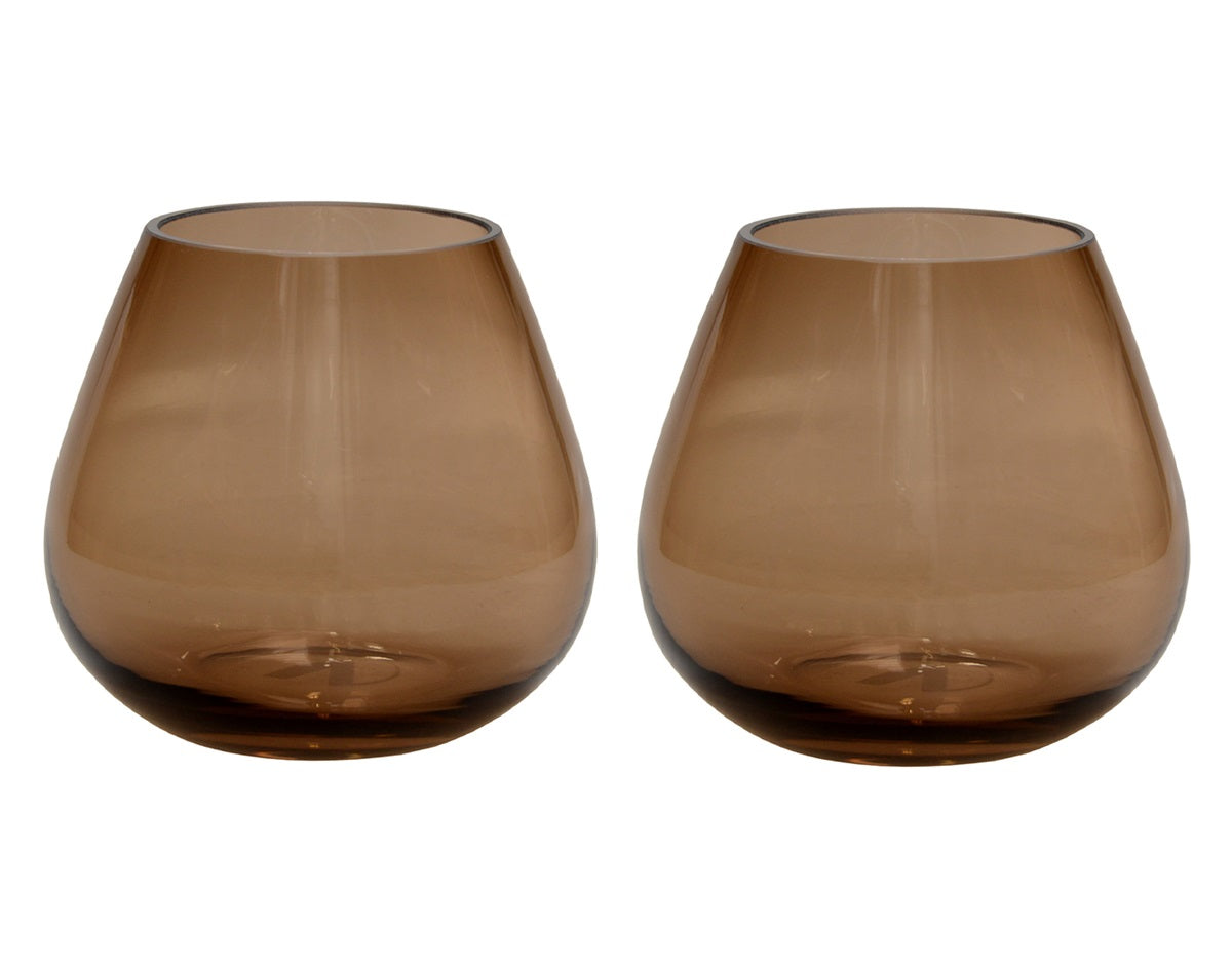 Kaarshouder Tasman XS taupe Ø12,5 x H11,5 cm 2 stuks - alternatief is artikel G91-0103-2-99 (Taupe Ø12)