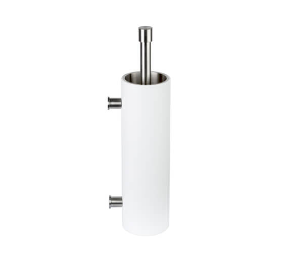 Toiletborstel Piet Boon PB303 met muurbevestiging mat roestvast staal AISI 316/wit Corian®