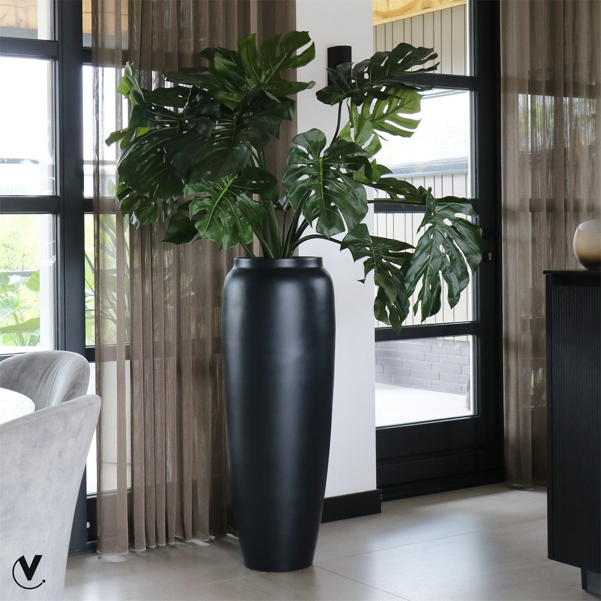 Pot Hobro M black Ø37 x H100 cm (Black Ø37 x H100 cm)