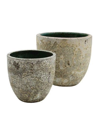 Pot Laki relic beige Ø36/35 x H34/25 cm 2 stuks (Relic Beige Ø36/35 x H34/25 cm)
