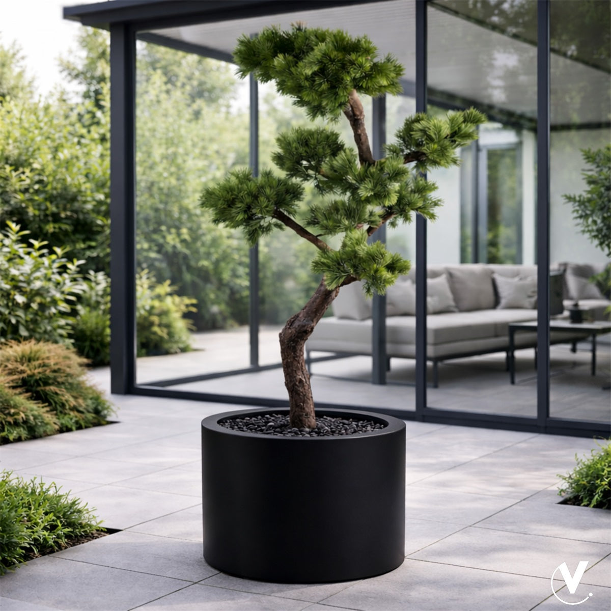 Pot Maine L black Ø60 x H45 cm (Black Ø60 x H45 cm)