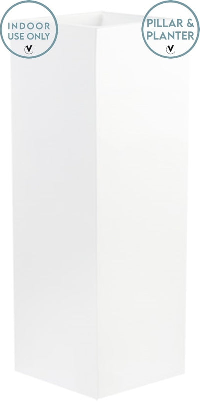 Pot Mont Blanc M shiny white L35 x B35 x H80 cm  (Shiny white L35 x B35 x H80 cm)