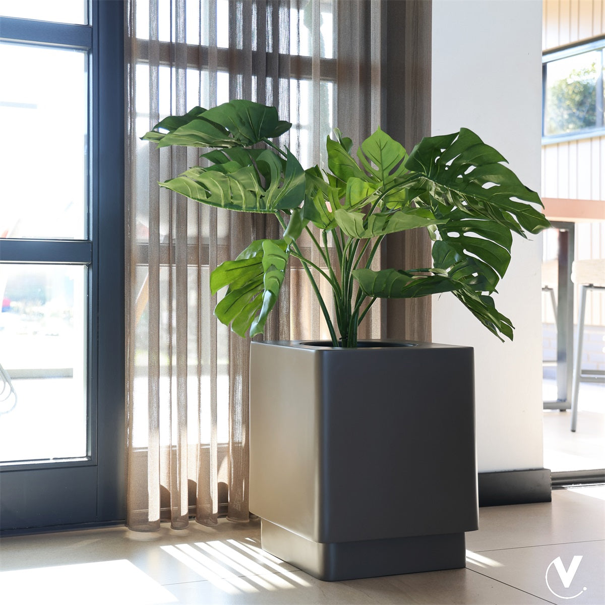 Pot Pattaya taupe Ø38 x H46 cm  (Taupe Ø38 x H46 cm)