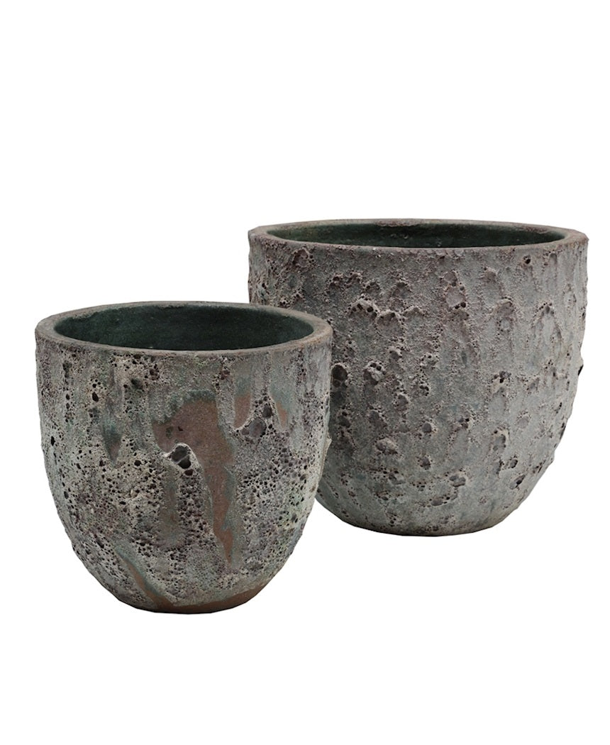 Pot Laki 2 stuks Ø36/35 x H34/25 cm Oceanic Coral 1