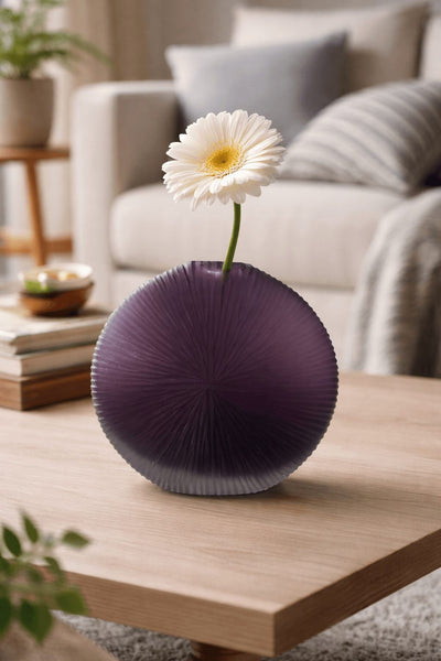Vase Riva – vase design rond à la texture nervurée