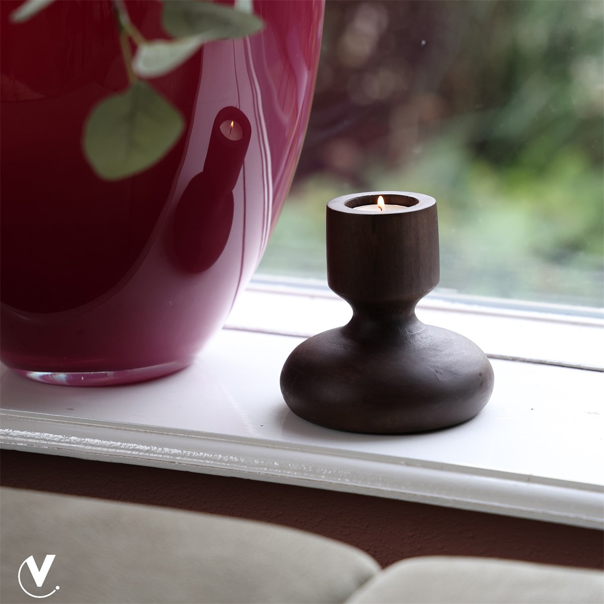 Kaarshouder Colmor XS walnut Ø12 x H12 cm (Walnut Ø12 x H12 cm)