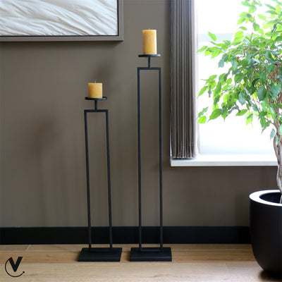 Kaarshouder Concordia candle XL black L20 x B15 x H100 cm  (Black L20 x B15 x H100)
