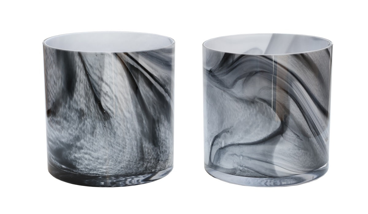 SALE! Kaarshouder Celtic  marble Ø15 x H15 cm 2 stuks (Marble Ø15 x H15 cm)
