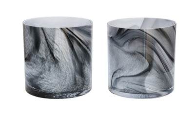 SALE! Kaarshouder Celtic  marble Ø15 x H15 cm 2 stuks (Marble Ø15 x H15 cm)